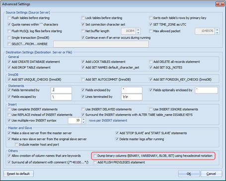 Backup BLOB from MySQL Screenshot